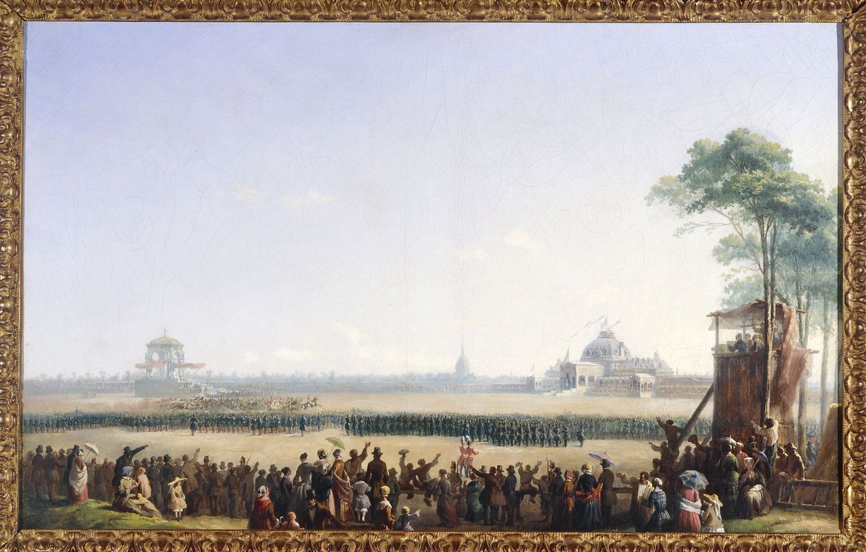 Slavnost 10. května 1852 na Champ-de-Mars, rozdávání orlů a žehnání vlajkám od Unknown artist