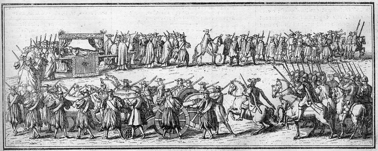 Pohřeb papeže v 18. století: pohřební konvoj. od Unknown artist