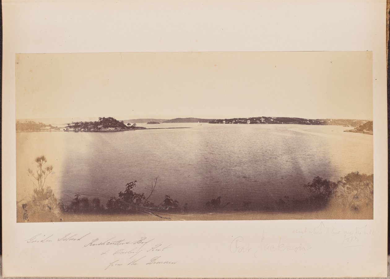 Garden Island, Rushcutters Bay a Darling Point z oblasti Domain od Unknown artist