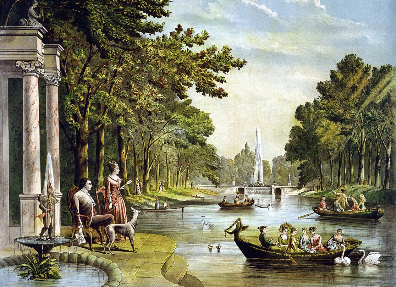 Generál La Fayette (Lafayette) (1757 - 1834) ve svém letním sídle. od Unknown artist