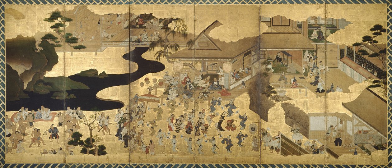 Žánrové scény (Fūzoku byōbu) od Unknown artist
