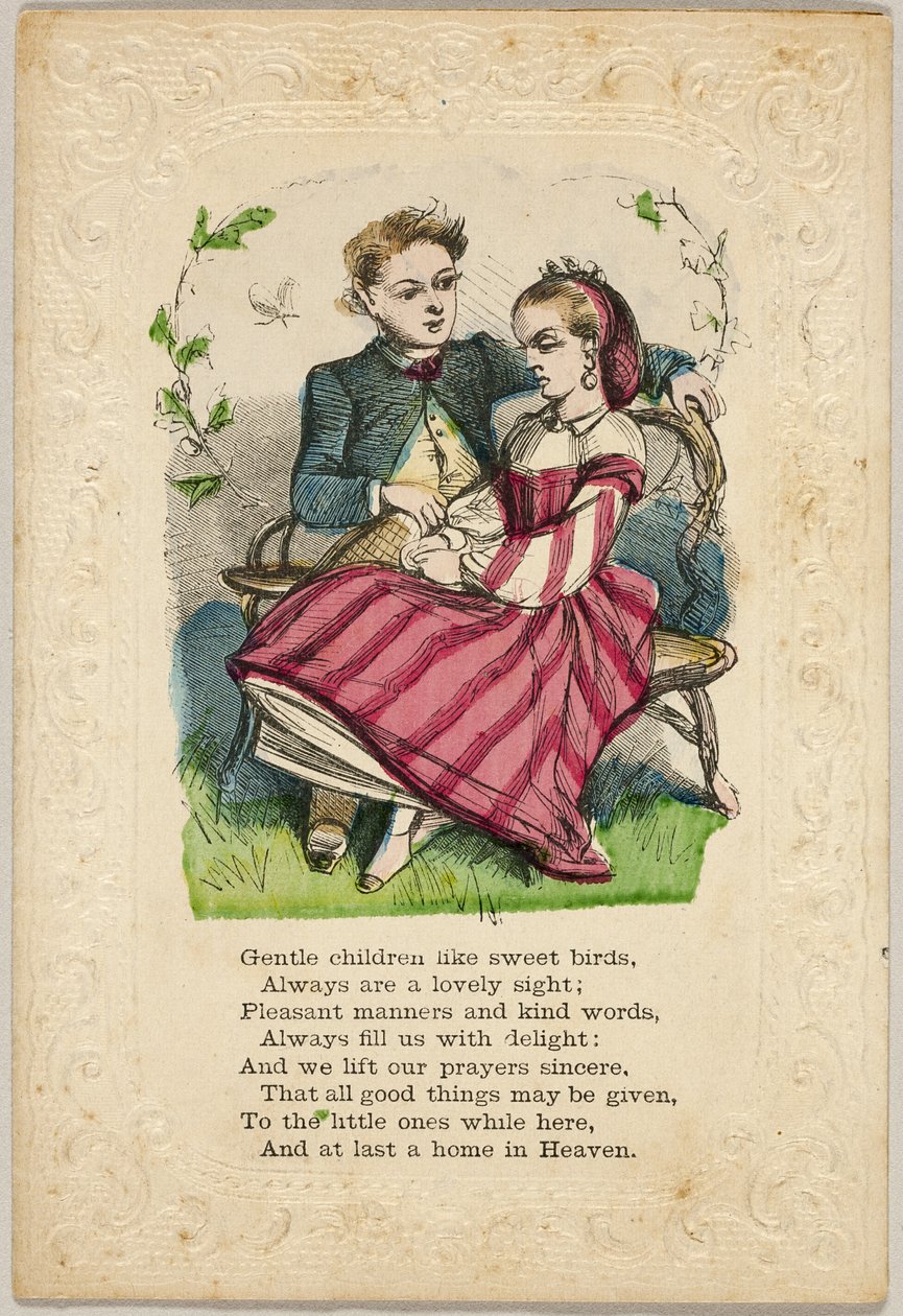 Něžné děti jako sladcí ptáčci (valentýnka) od Unknown artist