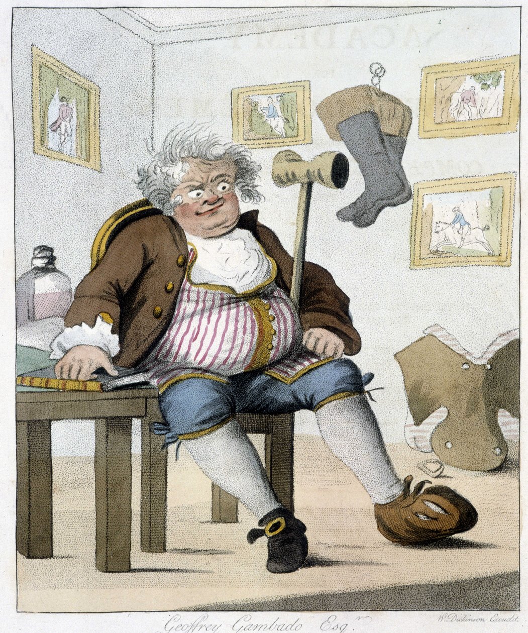Geoffrey Gambado. V "" Jízda na koni"" od Henri William Bunbury od Unknown artist