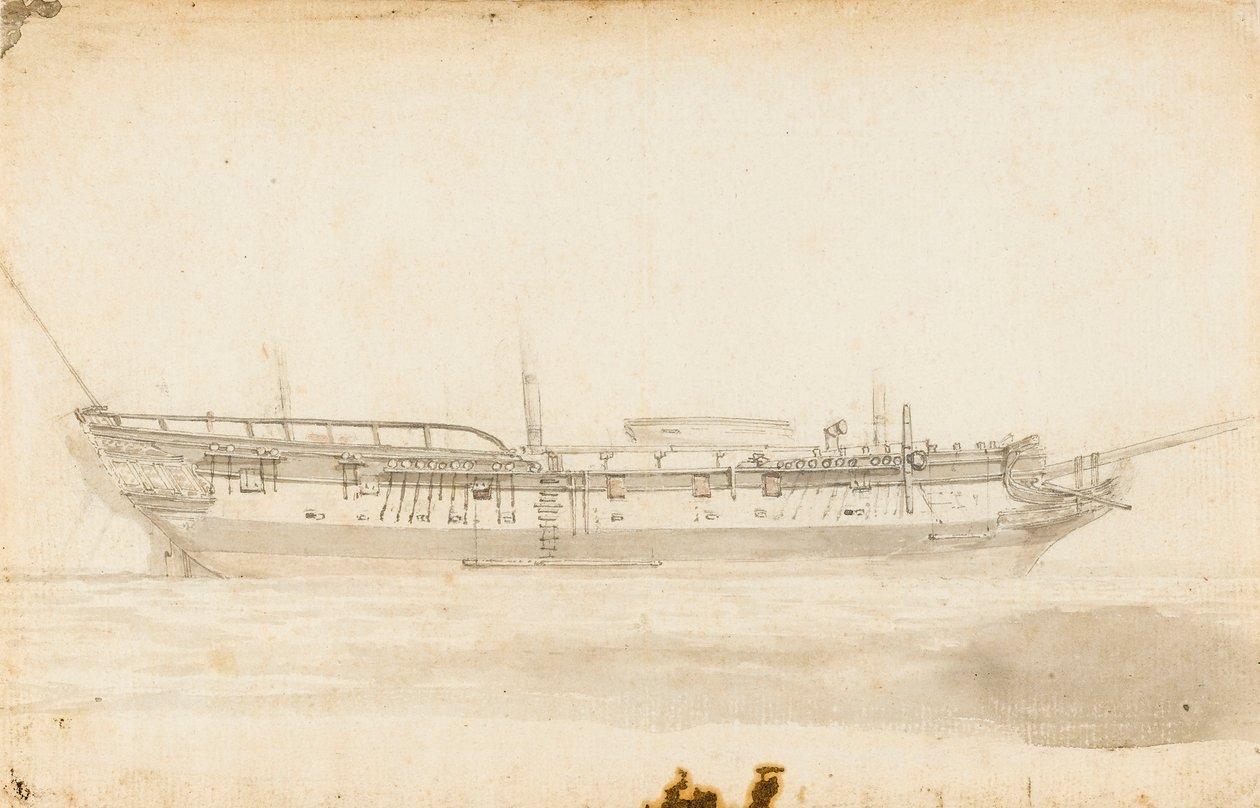 Objev George Vancouvera, asi 1789 (pero, tuš) od Unknown artist