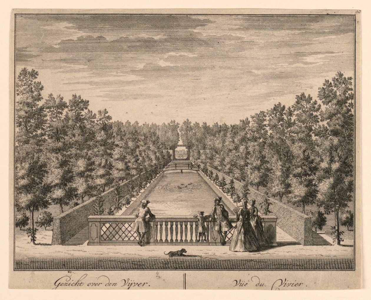 Pohled přes rybník; Vue du Vivier od Unknown artist