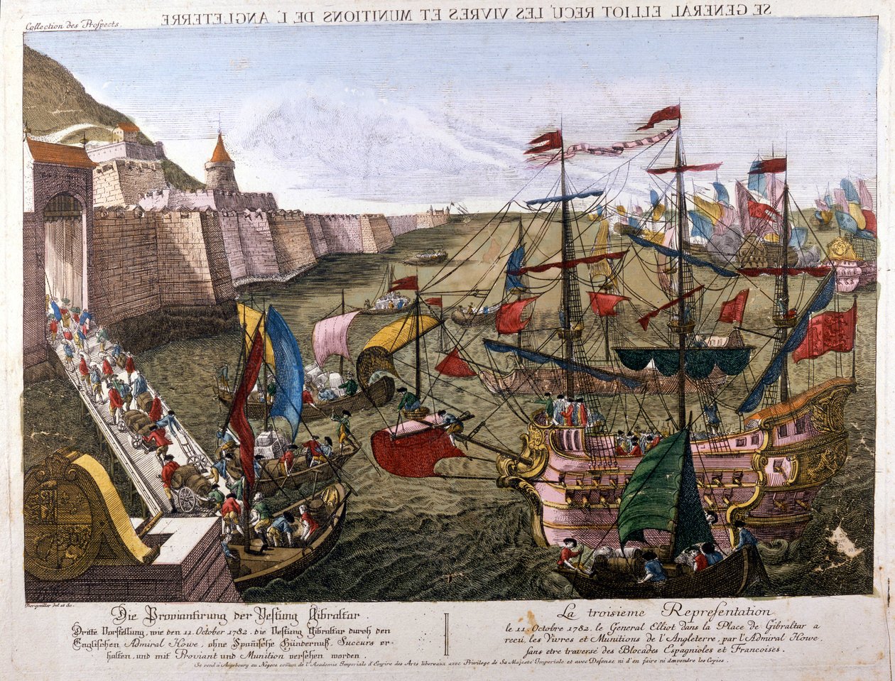 Velké obležení Gibraltaru 1779-1783 (španělský pokus o znovuzískání Gibraltaru, když Španělsko vyhlásilo válku Spojenému království jako součást svého spojenectví s Francií): 11. od Unknown artist
