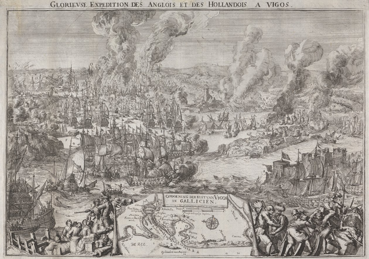 Slavná expedice Angličanů a Holanďanů do Vigos (vítězství admirála Rooka u Viga, 12. října 1702) od Unknown artist