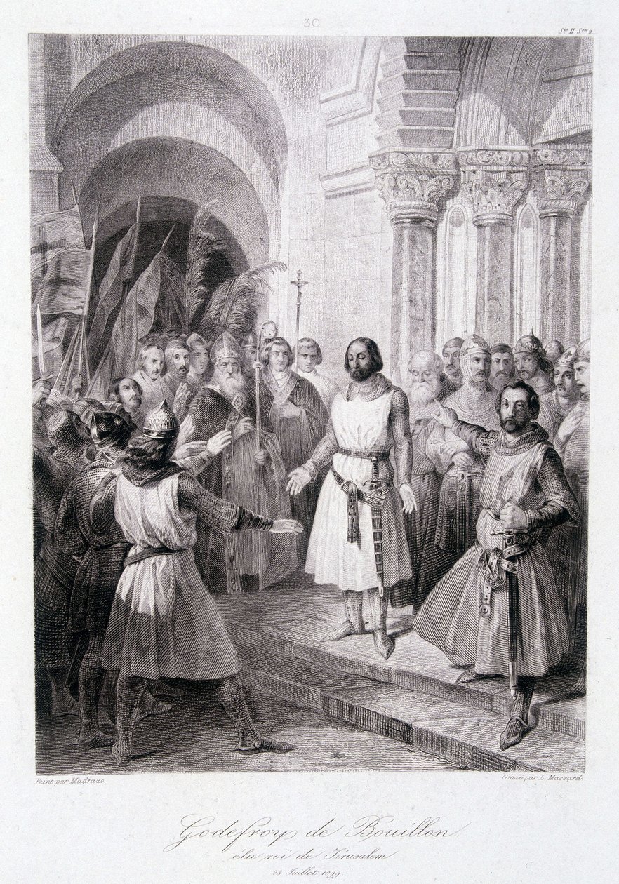 Godefroi z Bouillonu byl 23. července zvolen králem Jeruzaléma od Unknown artist