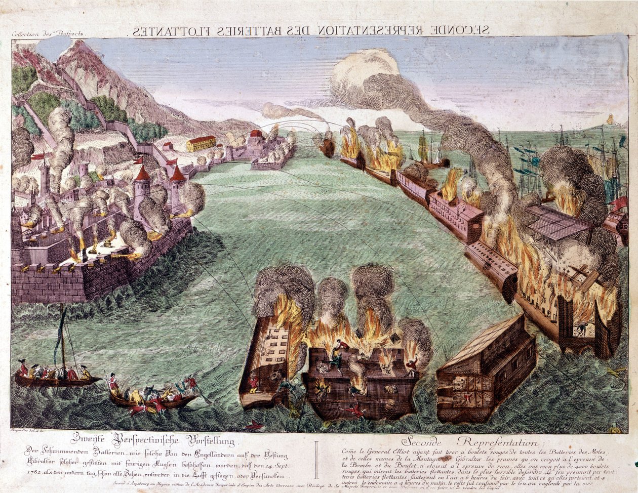 Velké obležení Gibraltaru 1779-1783 (rytina) od Unknown artist