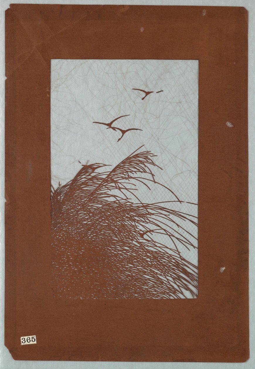 Trávy a jeřábi od Unknown artist