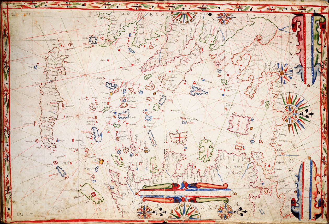 Řecké souostroví, cca 1620 (pergamen) od Unknown artist