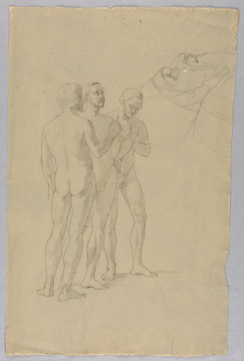 Skupina tří mužských aktů od Unknown artist
