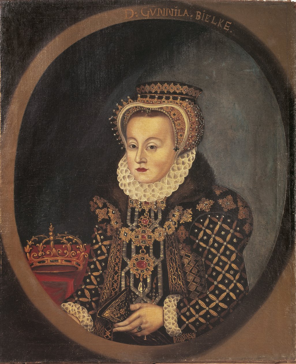 Gunilla Bielke, reine consort de Suede Finlande - Portrét Gunilly Bielke (1568-1597), královny Švédska, Anonym. Olej na plátně od Unknown artist