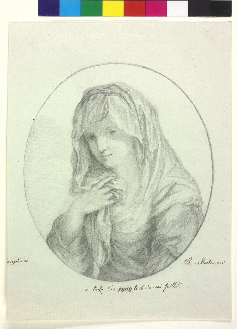 Polodélka mladé ženy s prostěradlem kolem hlavy Dáma se závojem vestálka panna od Unknown artist
