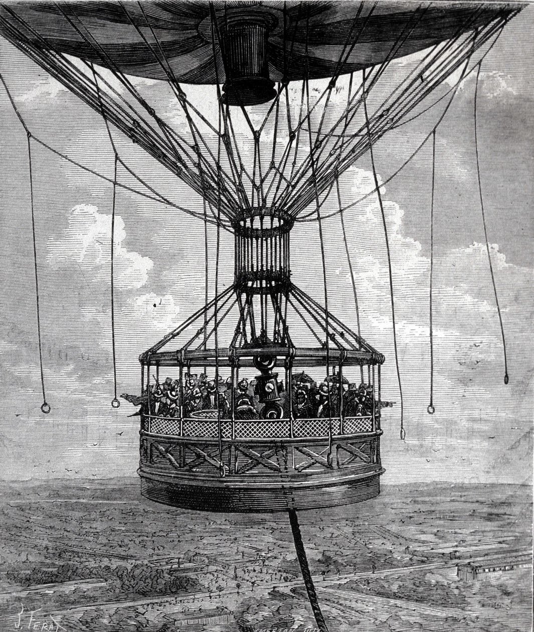 Zajatecký balón Henryho Giffarda v roce 1878. od Unknown artist
