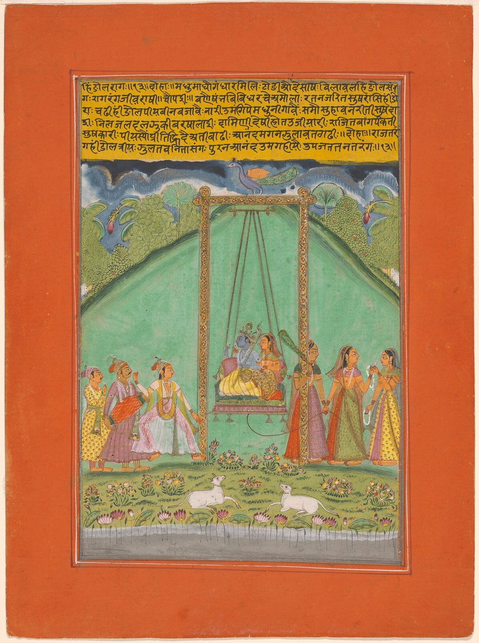 Hindol Raga, stránka ze sady hudebních rag (Ragamala) od Unknown artist