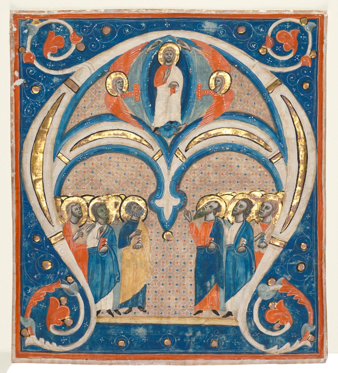 Historická iniciála (A) Vyňata z responzoriálu: Kristus ve velebnosti se svatými od Unknown artist