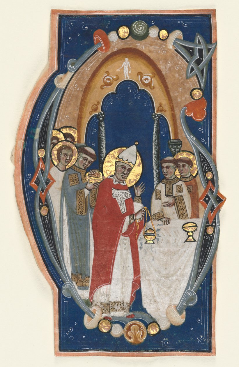 Historická iniciála (G) vyňatá ze sborové knihy: Svatý Řehoř Veliký Celebrační mše od Unknown artist