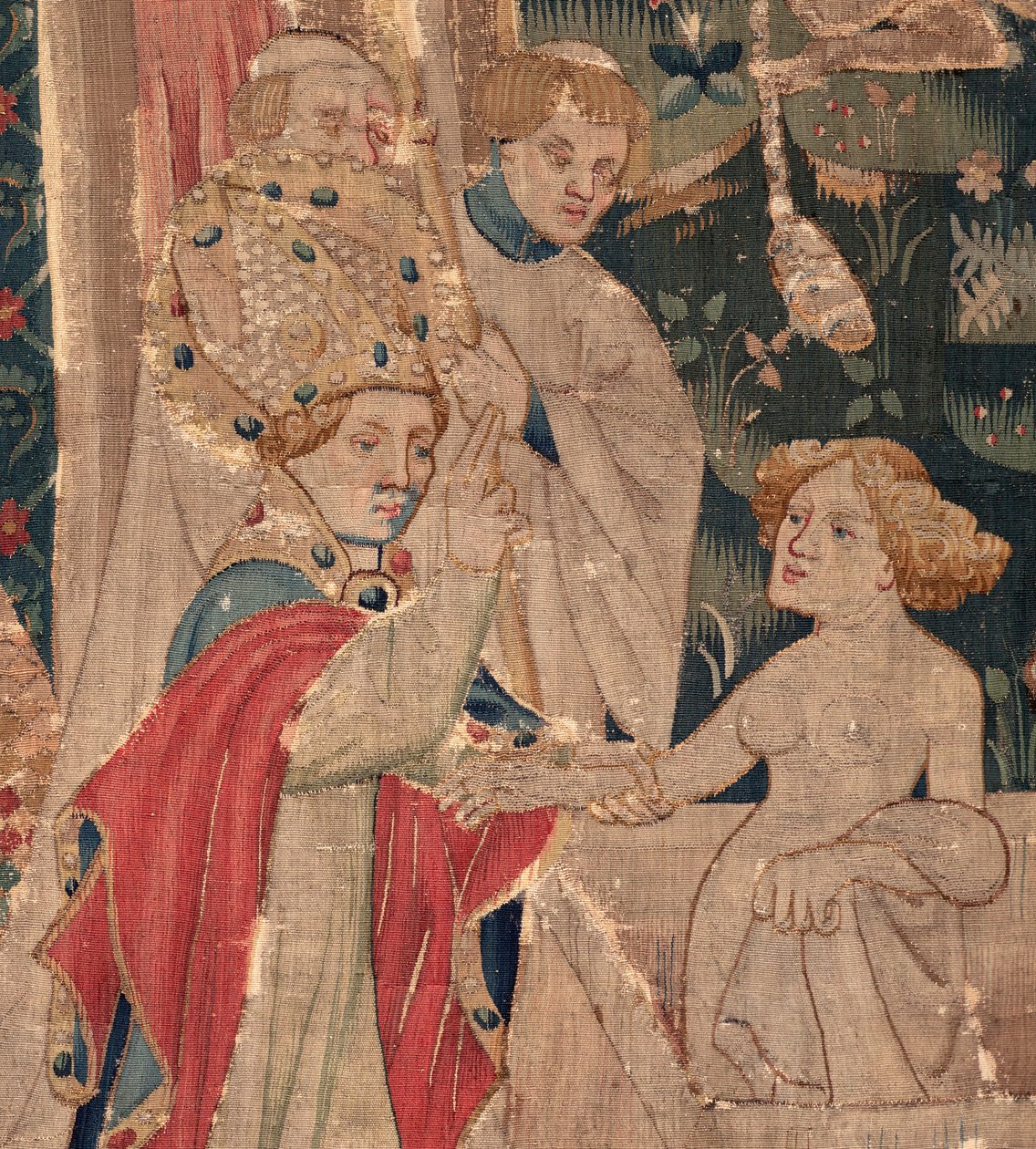 Historie Saint Piat a Saint Eleuthère, scéna 12: Vzkříšení dcery tribuna Detail. od Unknown artist