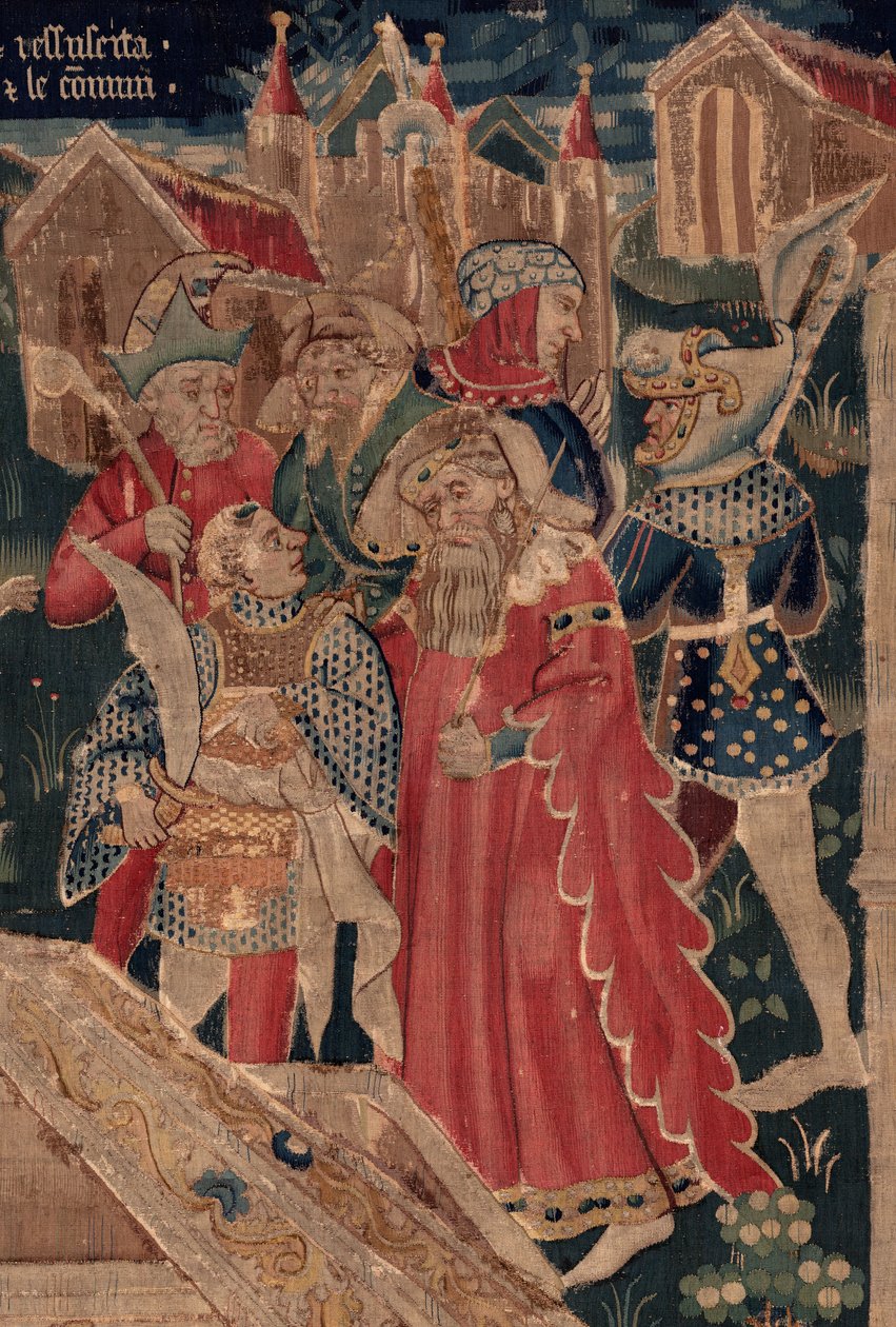 Historie Saint Piat a Saint Eleuthère, scéna 12: Vzkříšení dcery tribuna Detail. od Unknown artist