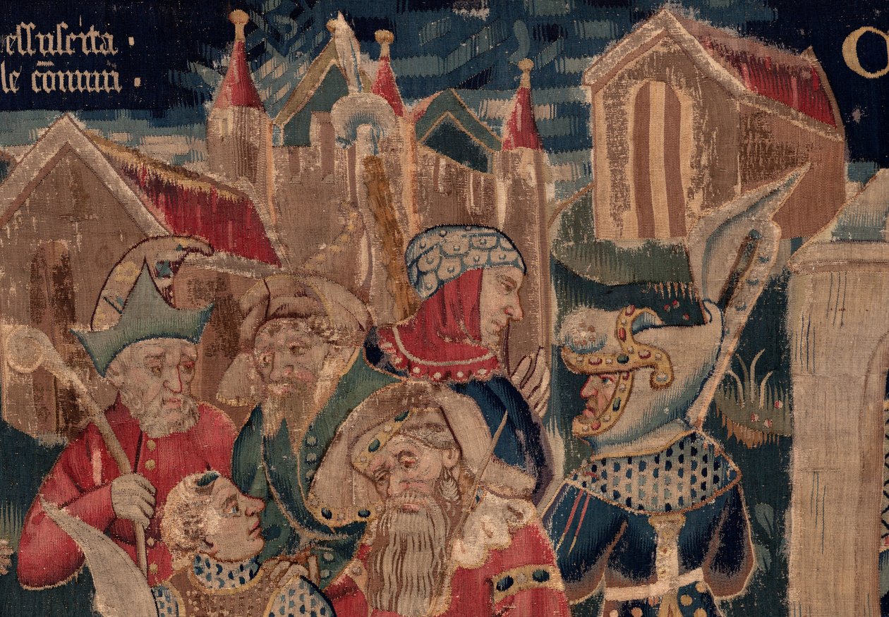 Historie Saint Piat a Saint Eleuthère, scéna 12: Vzkříšení dcery tribuna Detail. od Unknown artist