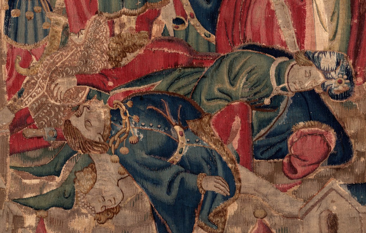 Historie Saint Piat a Saint Eleuthère, scéna 14: Mor ničí město Tournai. Maloobchodní. od Unknown artist
