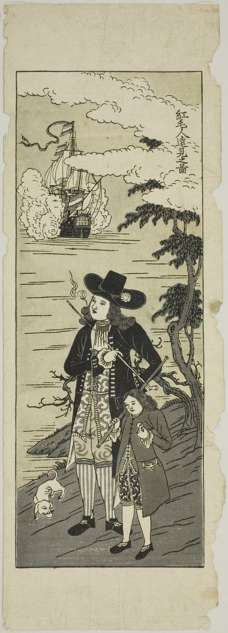 Dutchman Looking Far Away 紅毛人遠見之図 (Komojin enken zu) od Unknown artist