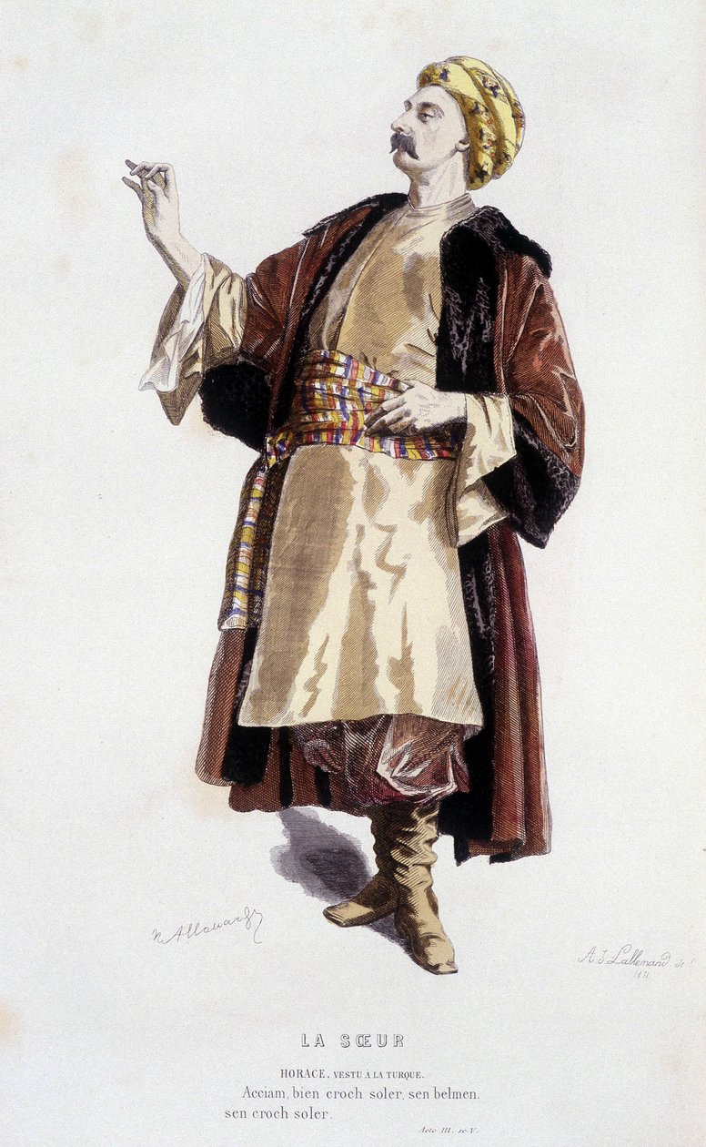 Horace v „“ la soeur“ (od Jeana de Routrou v roce 1647), v „“ le Theatre francais au 16 eme et 17 eme ecle anterieur à Moliere““ od Edouarda Fourniera. od Unknown artist