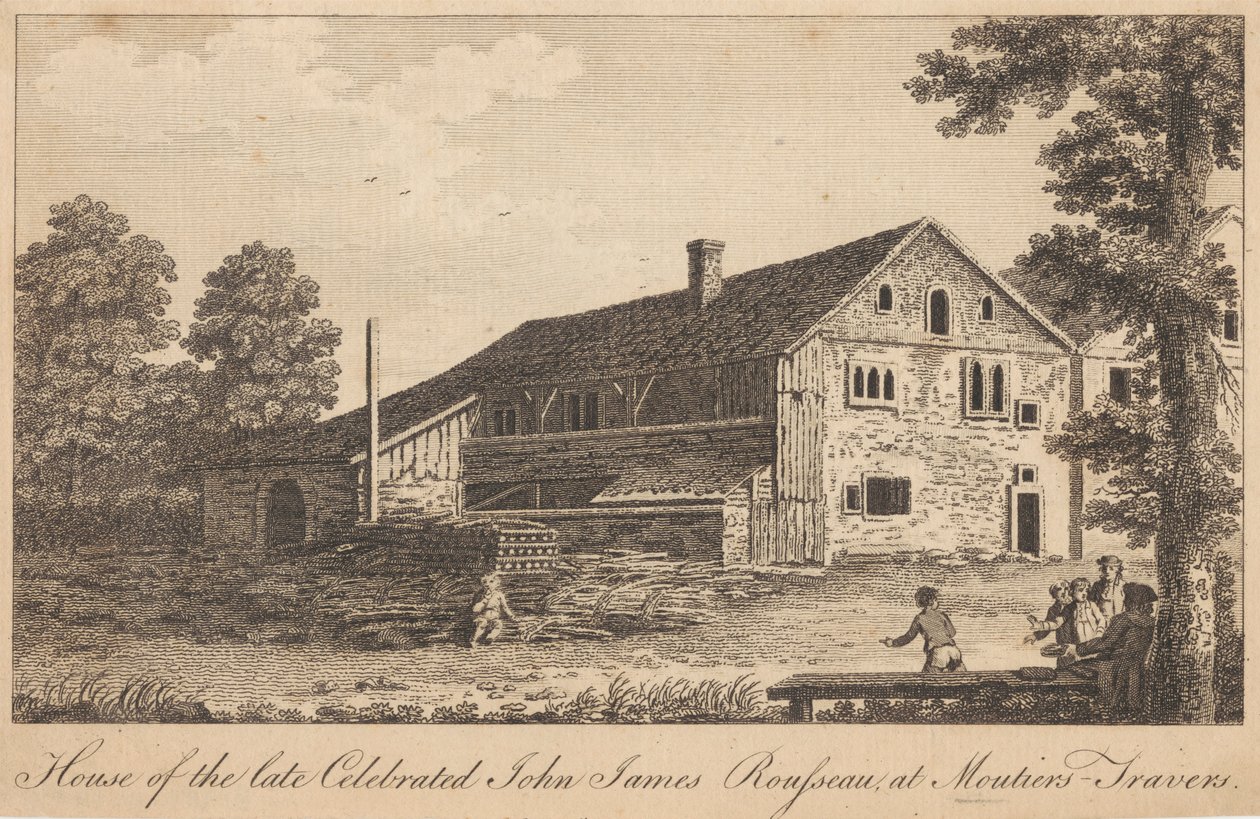 House of the Late Celebrated John James Rousseau, v Moutiers-Travers od Unknown artist