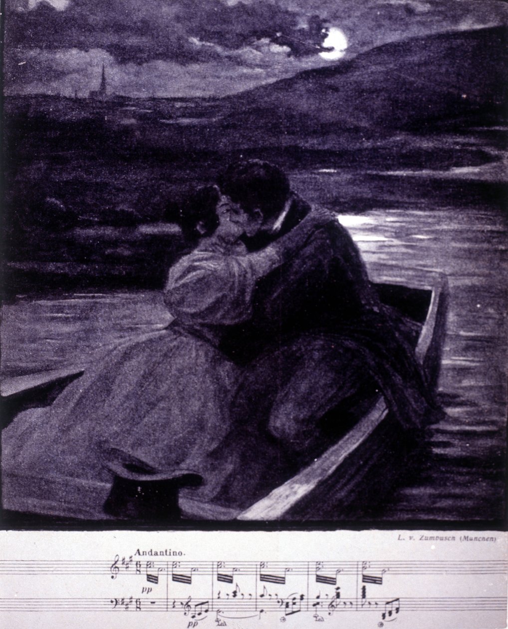 Ilustrace pro Beau Danube Bleu od Johanna Strausse (1825-1899), rakouského dirigenta a skladatele. od Unknown artist