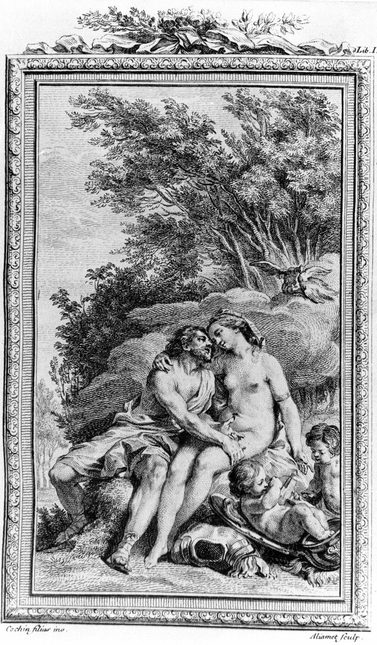 Ilustrace "De rerum natura" od Titus Lucretius Carus (Lucrece), římský filozof a básník. Rytina 18. století. od Unknown artist