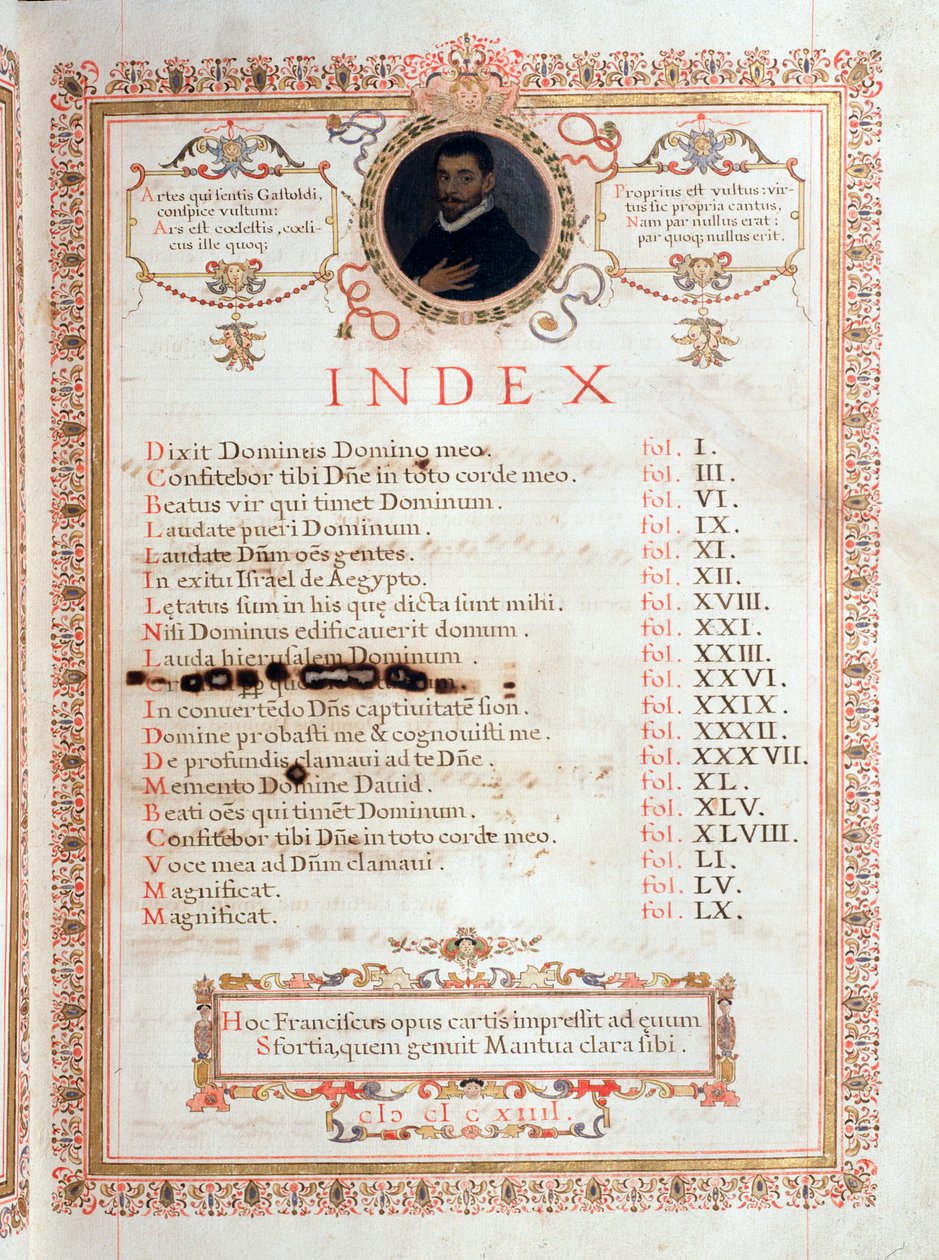 Indexová stránka s portrétem Giovanniho Giacoma Gastoldiho od Unknown artist