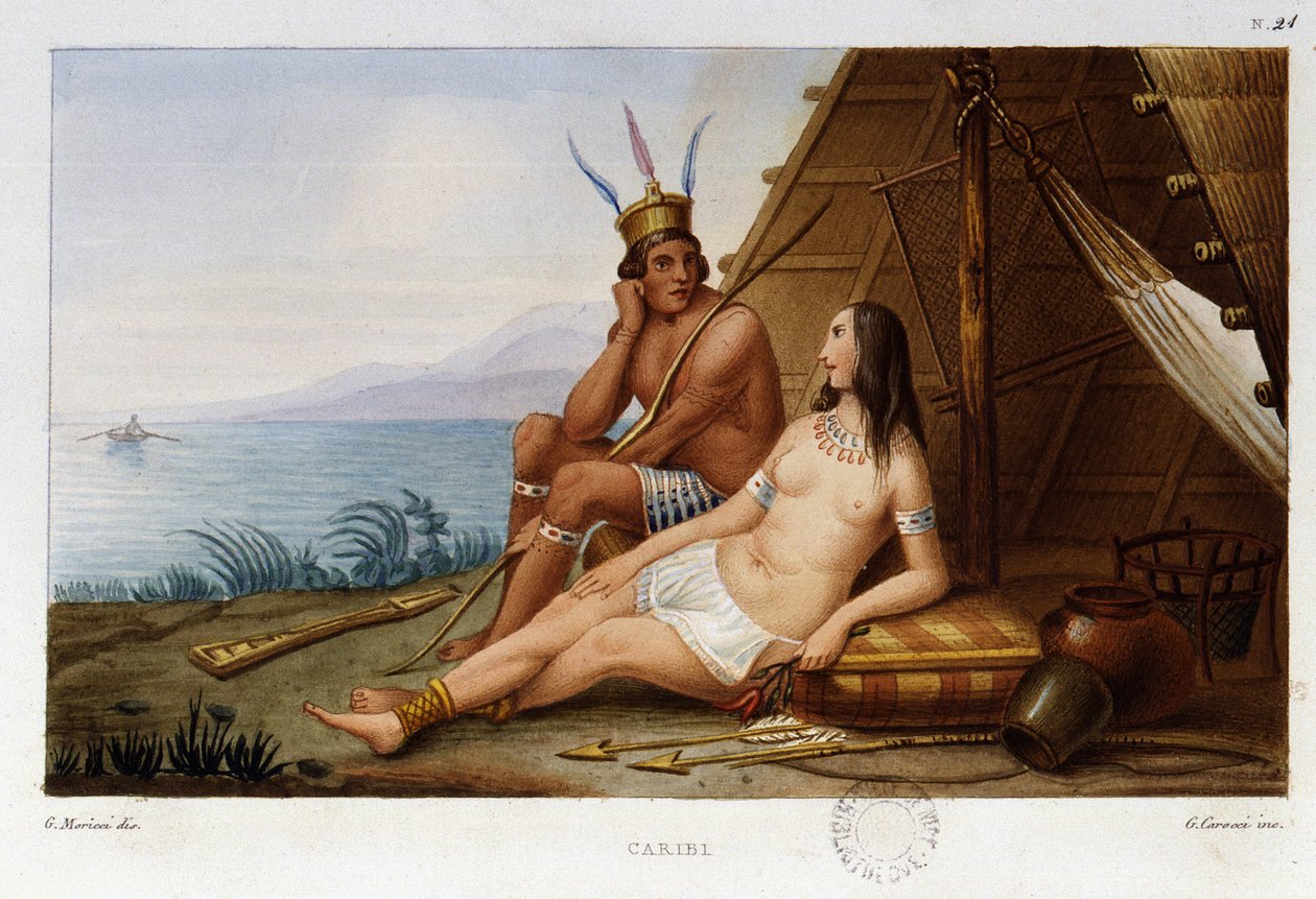 Indický karibský pár z Karibiku od Unknown artist