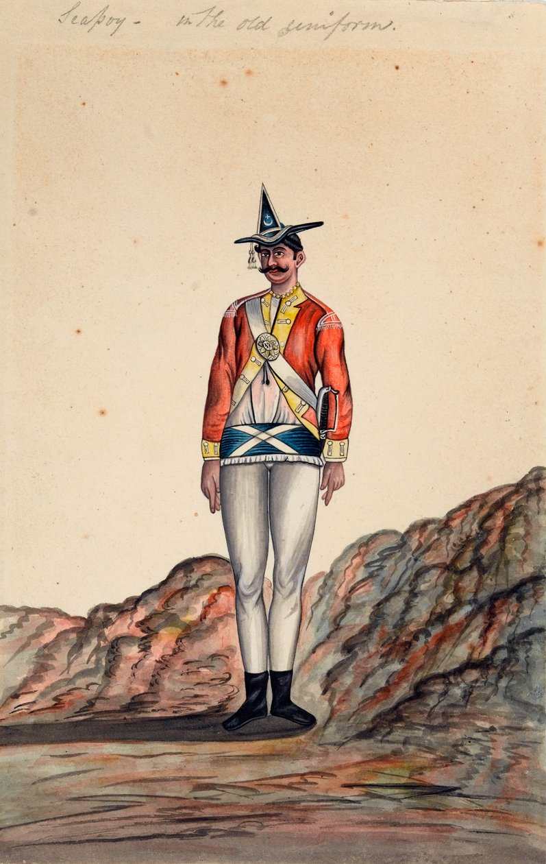 Indický důstojník, Bengálská armáda, circa 1805 od Unknown artist