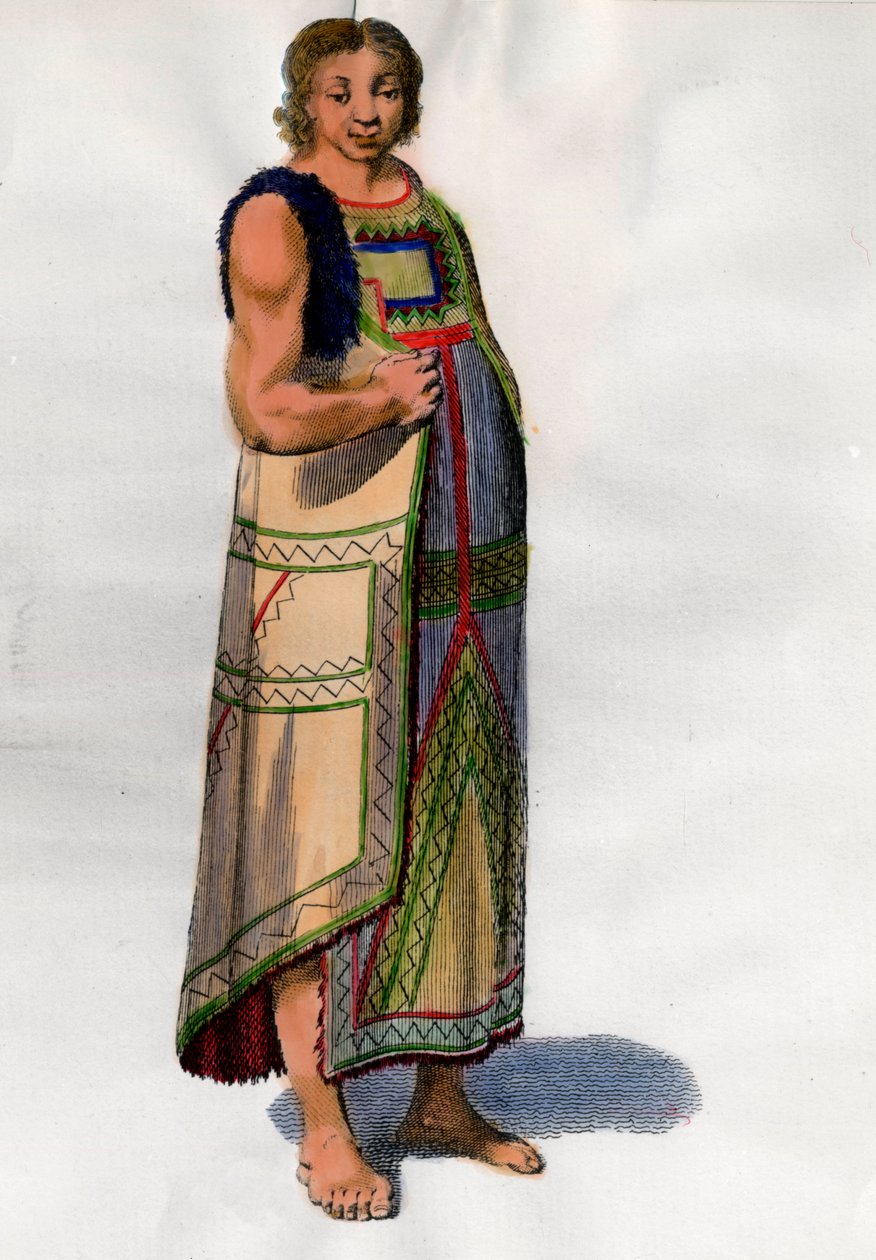 Indiánský kostým z Montevidea v Uruguayi. Litografie z konce 18. století. Paříž, dekorativní umění od Unknown artist