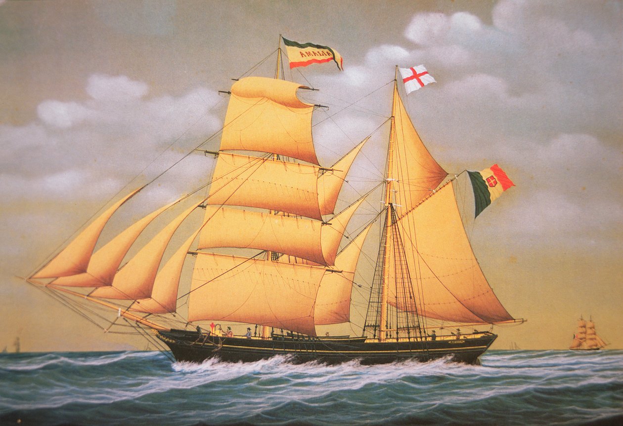 Italský škuner-brig 