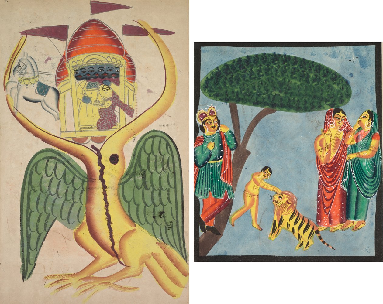 Jatayu brzdí Ravanův vůz a snaží se zabránit únosu Sity od Unknown artist