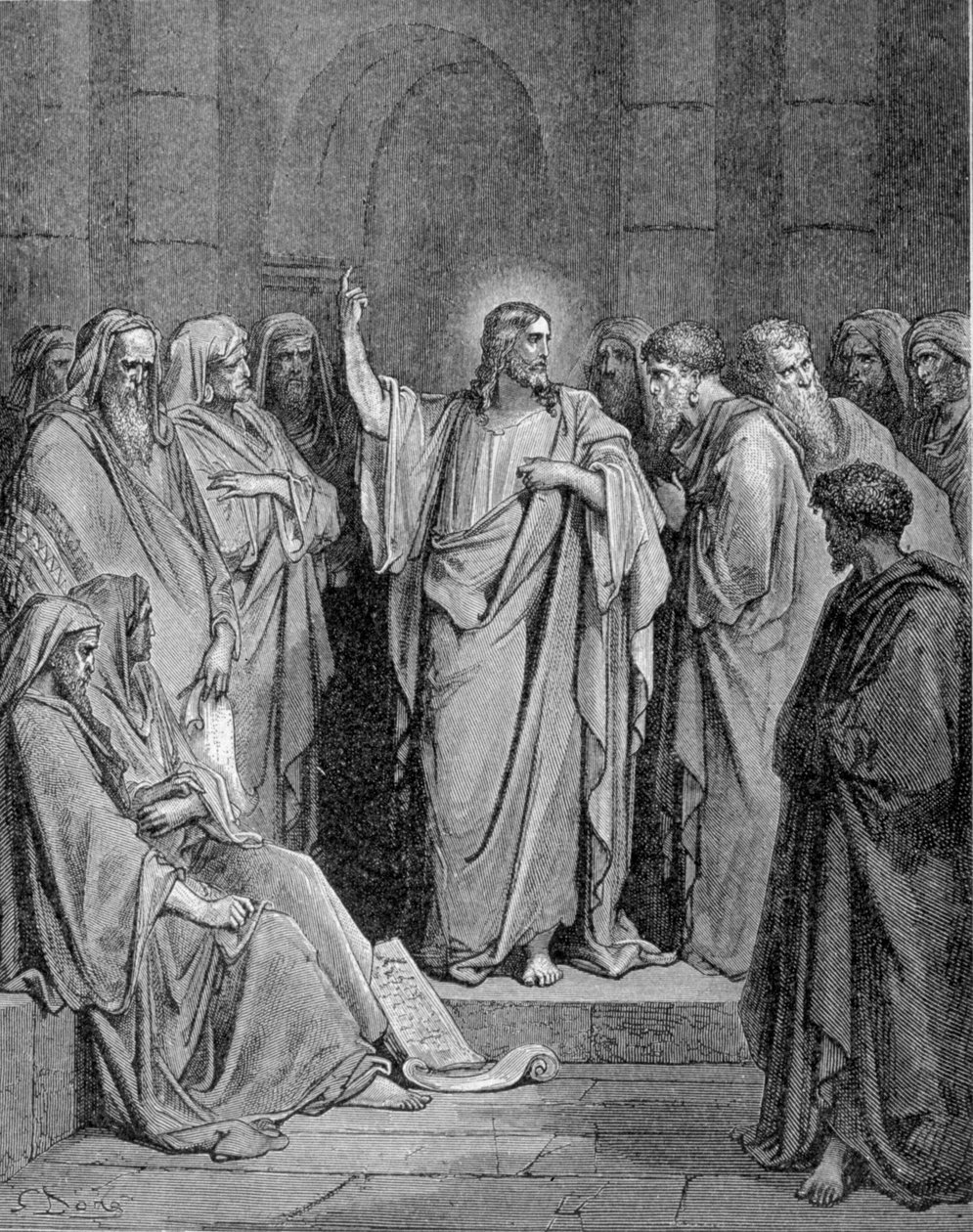 Ježíš Kristus v synagoze. Podle evangelia podle svatého Lukáše. od Unknown artist