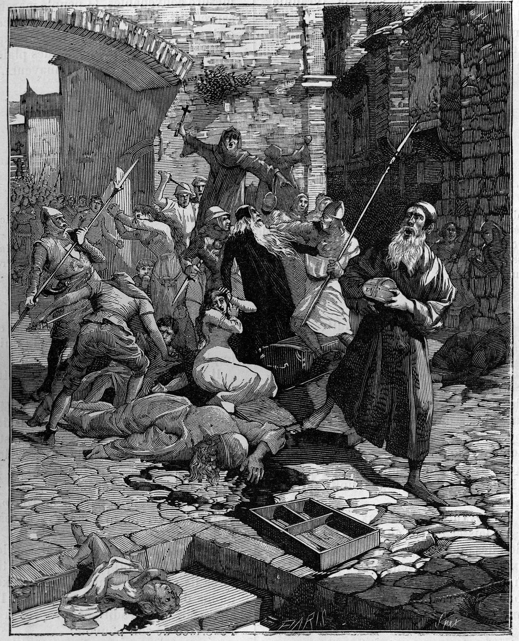 Židé se zbavili majetku a ve 13. století lovili z Francie. od Unknown artist