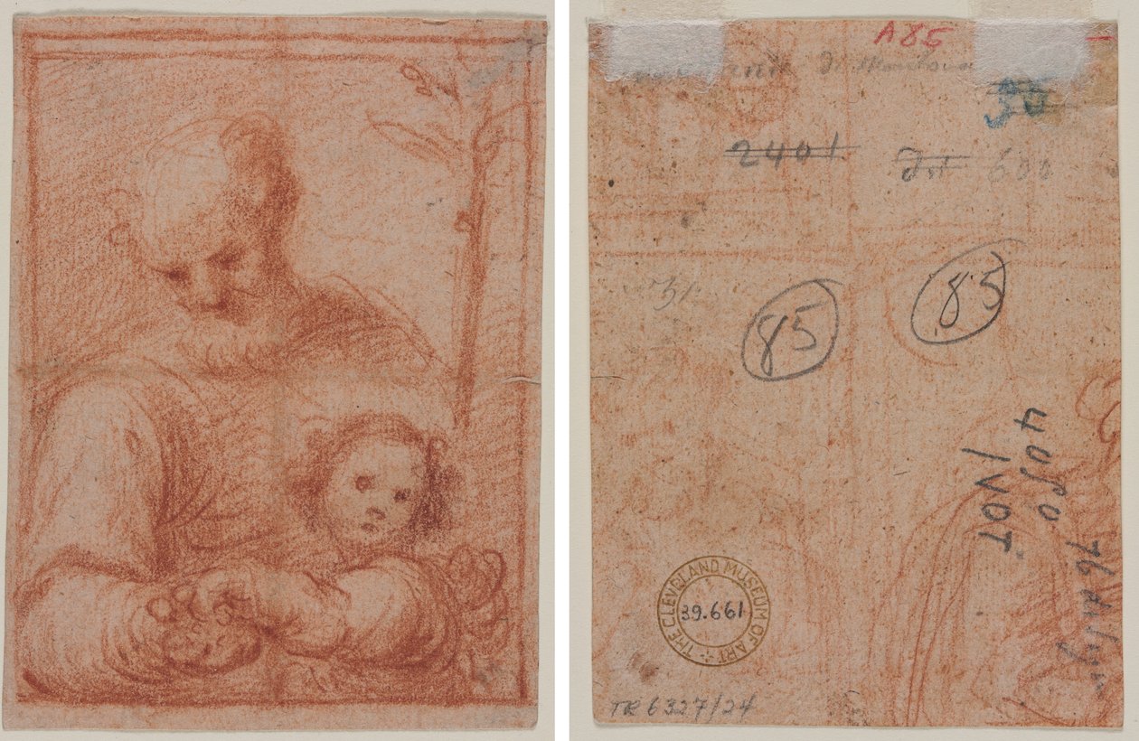 Josef a dítě (recto); Fragment dvou figur (verze) od Unknown artist