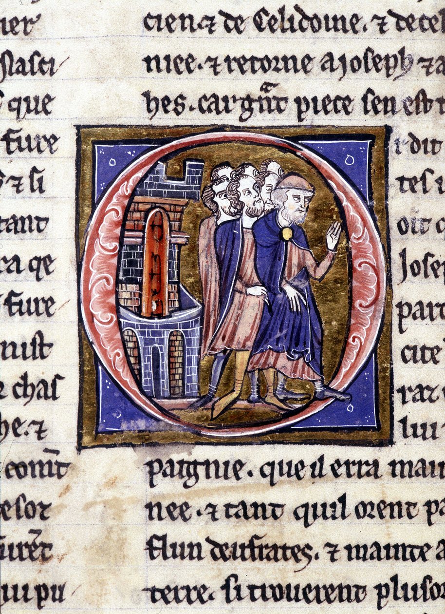 Josef z Arimatie (Arimathee) a jeho pokračování. Rukopis: Dobytí svatého grálu, napsaný 717 let po umučení našeho pána. Bibliotheque Municipale de Rennes, ms. 255 (Sbírka románů Kulatého stolu); Paříž od Unknown artist