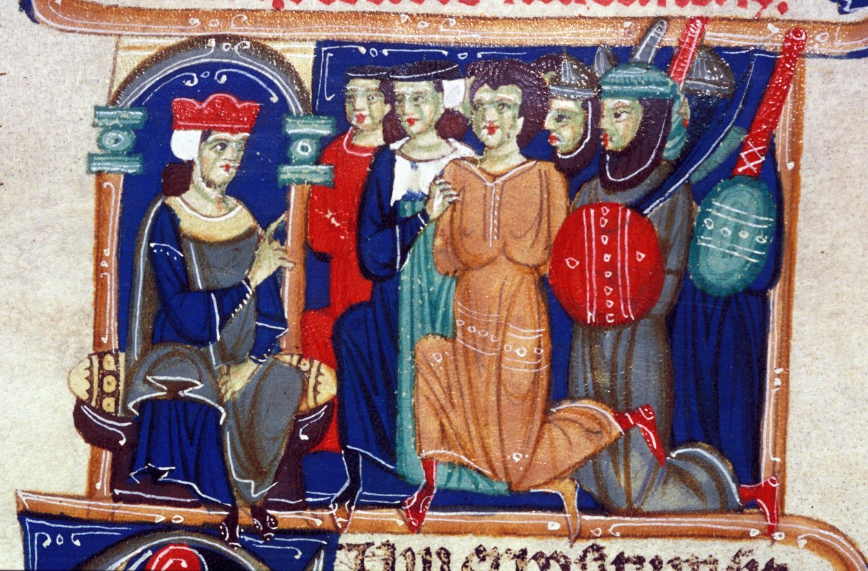 Rozsudek zločince. Rukopis 14. století. Biblioteca Braidense, Milán. od Unknown artist