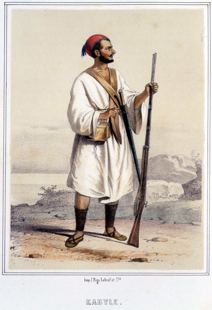 Kabylský muž v Alžíru během druhé poloviny 19. století. od Unknown artist
