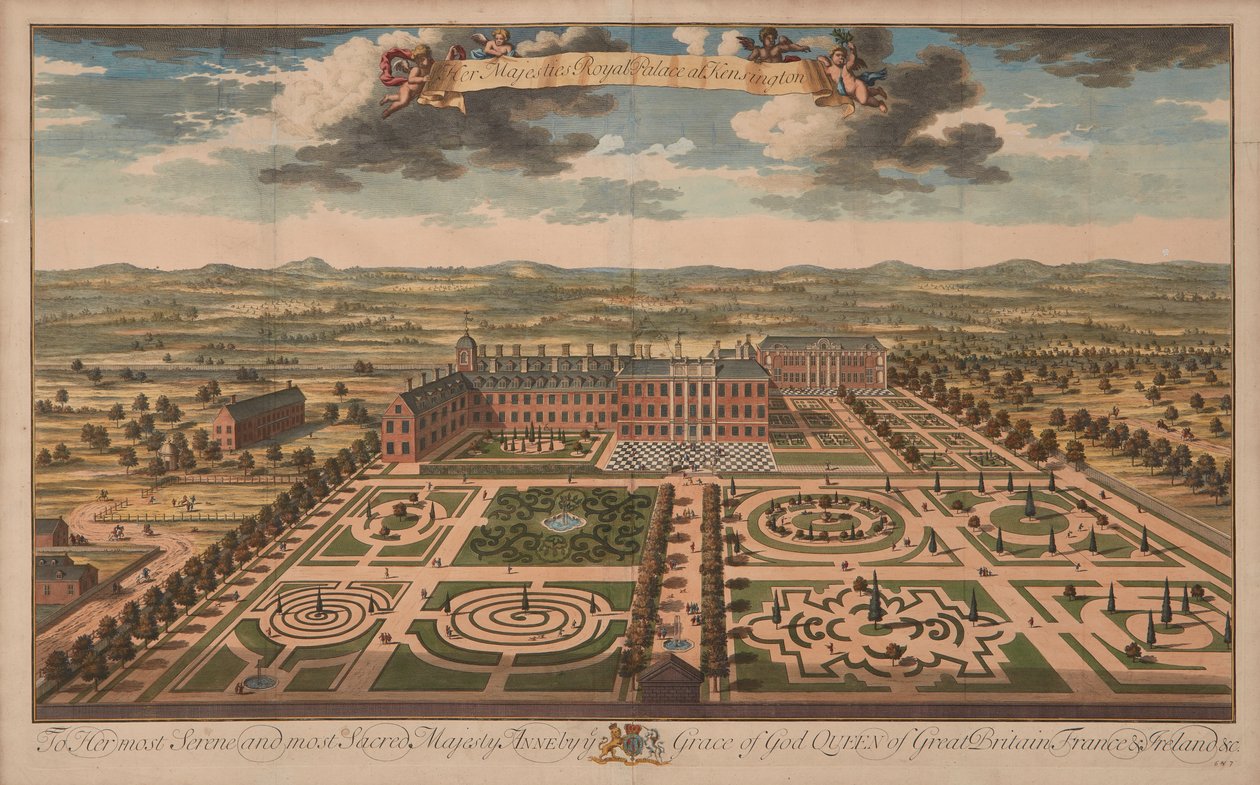 Kensingtonský palác, kolem 1707-14 (tisk) od Unknown artist