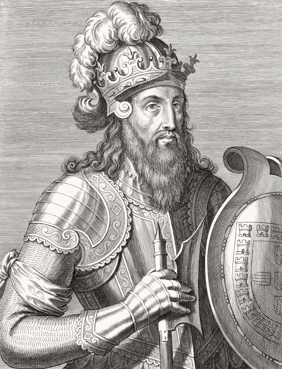 Portugalský král Afonso III. Portrét. od Unknown artist
