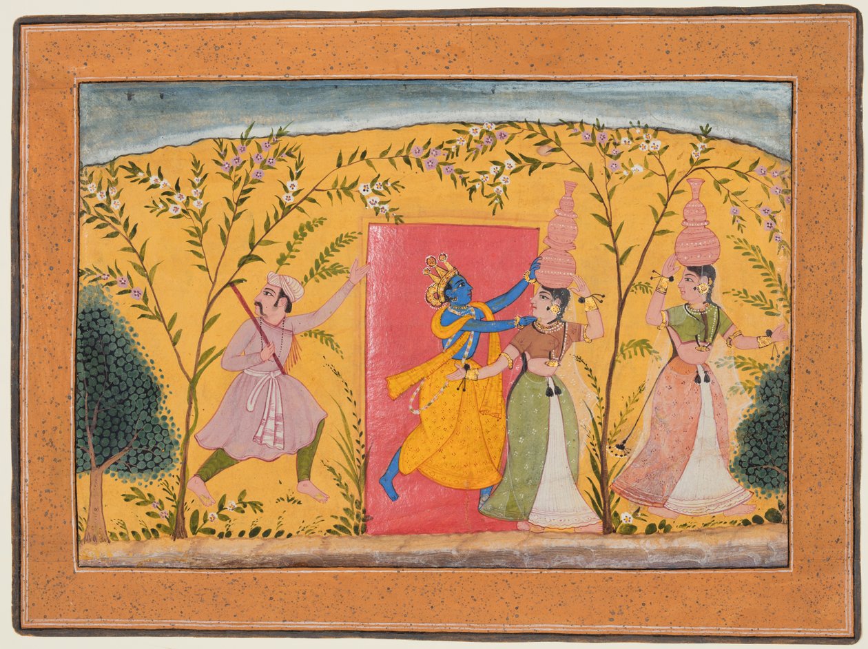 Krišna vybírá daň od dojek: Dana-Lila, z Bhagavata Purany od Unknown artist