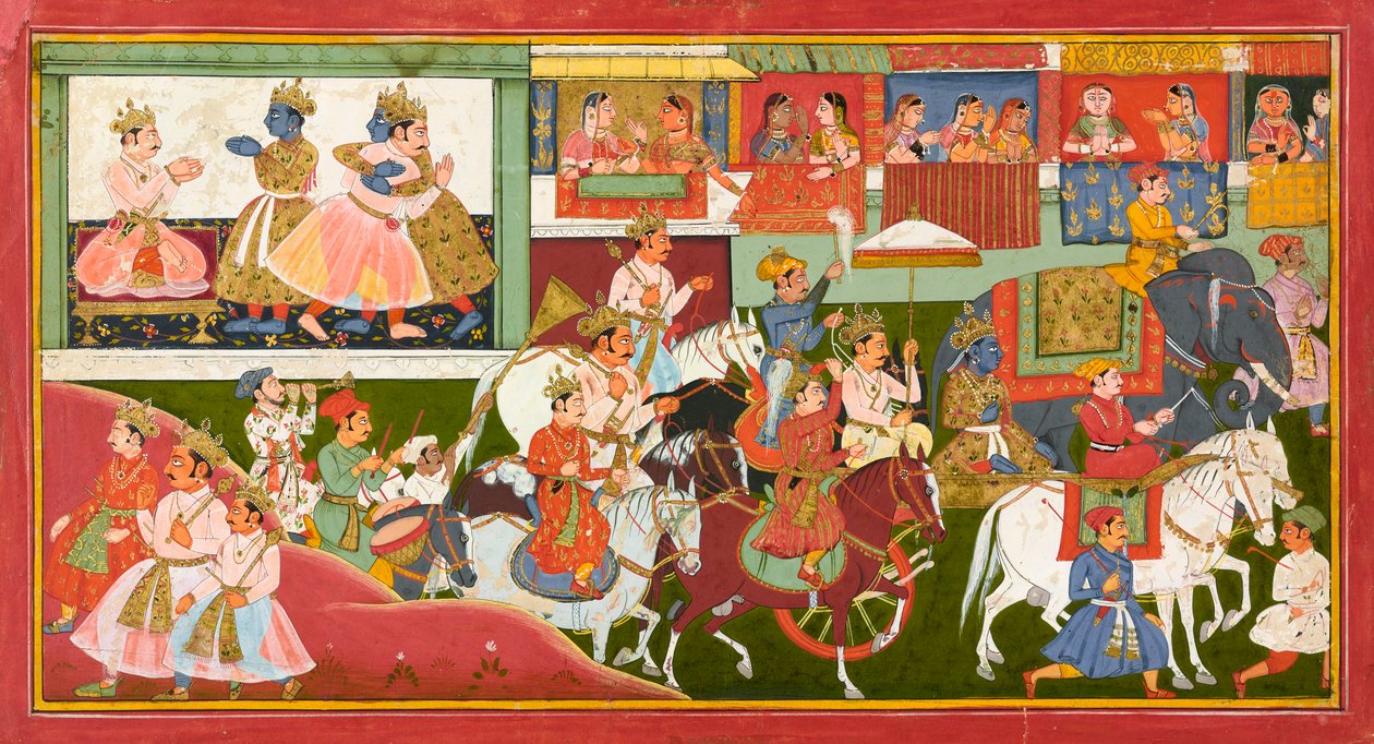 Krišna se loučí, folio z <em>Bhágavata Purány</em> od Unknown artist