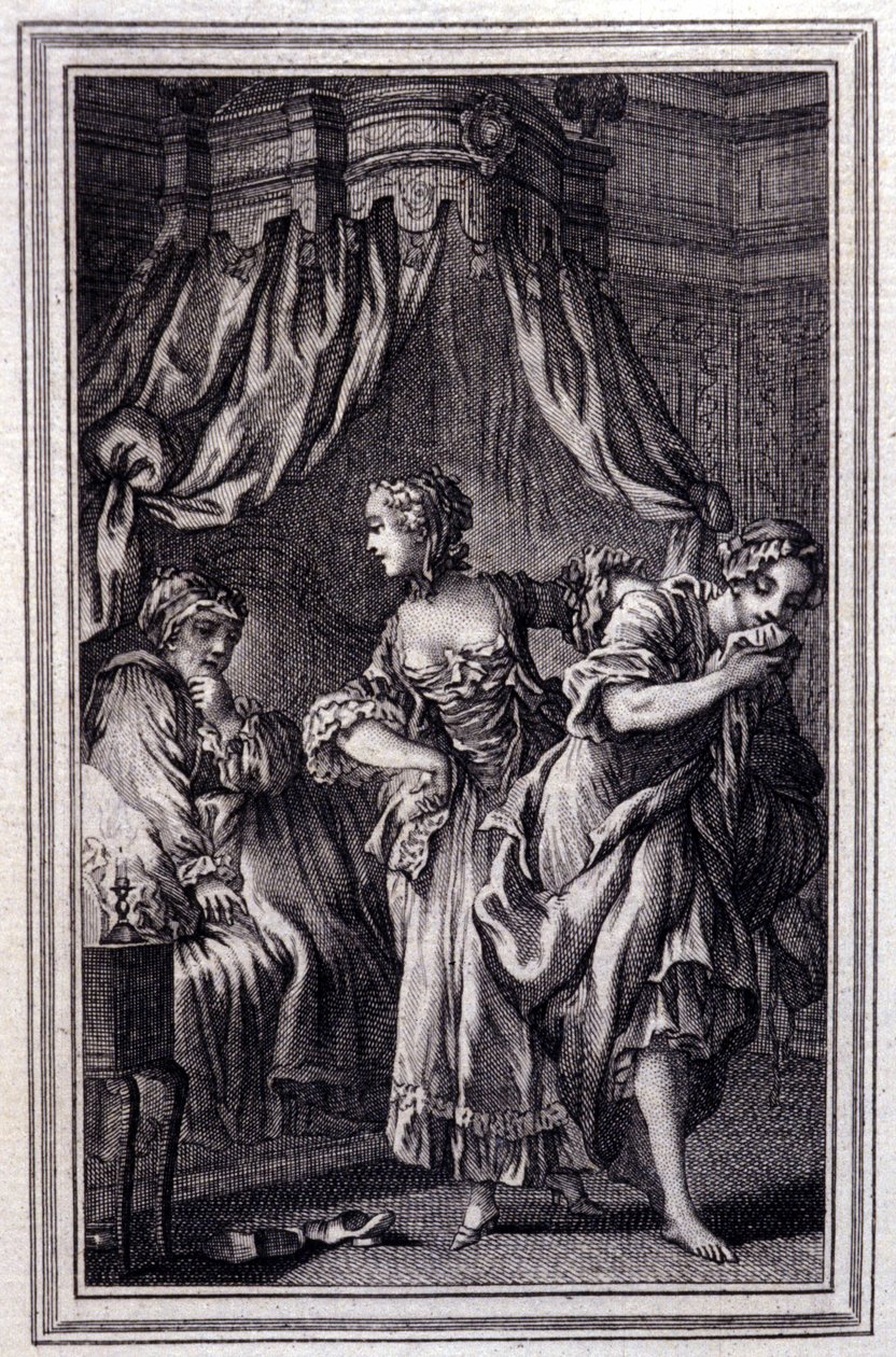 La Chageure des trois commerces – v „Pohádkách a povídkách ve verších““ od Jeana La Fontaina. 1762. od Unknown artist