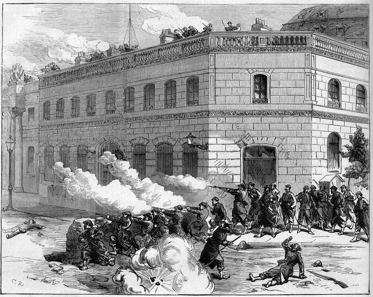 La Commune de Paris v roce 1871. Obrana Elysejského paláce Federes (Communardy). od Unknown artist