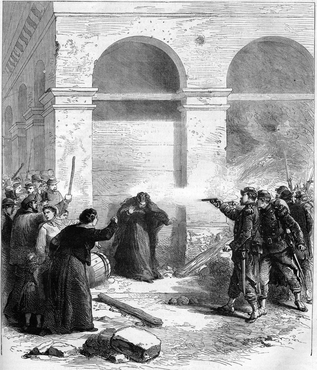 Pařížská komuna v roce 1871. Ropné překvapení rue de Rivoli. od Unknown artist
